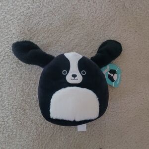 New!Squishmallows Nathaniel the Black & White Cocker Spaniel Dog Puppy 7"